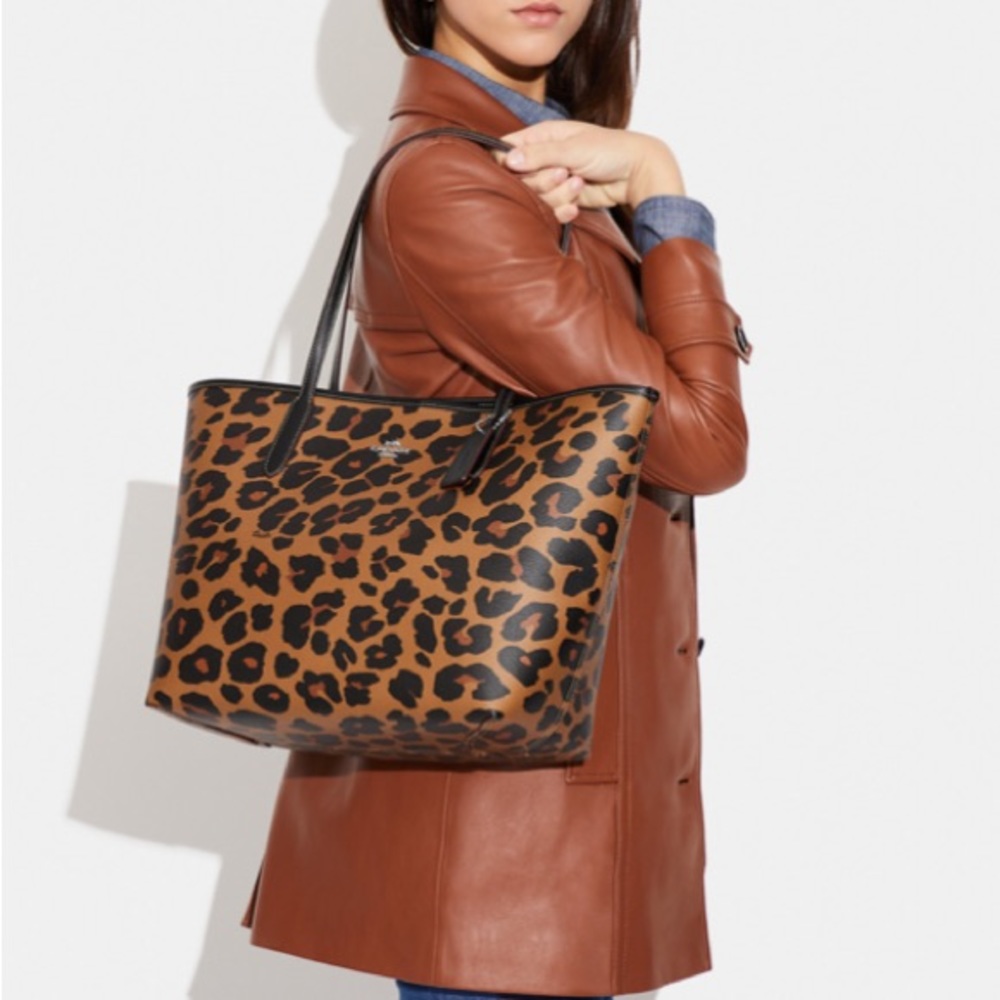 Coach City Tote Leopard print